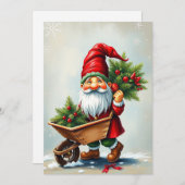 Non Photo Contemporary Gnome - Elegant Eenvoudig S Feestdagenkaart (Voorkant / Achterkant)