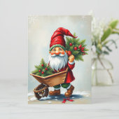 Non Photo Contemporary Gnome - Elegant Eenvoudig S Feestdagenkaart (Staand voorkant)