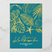 Non-Photo Mele Kalikimaka Tropical Christmas Folie Feestdagenkaart (Voorkant)