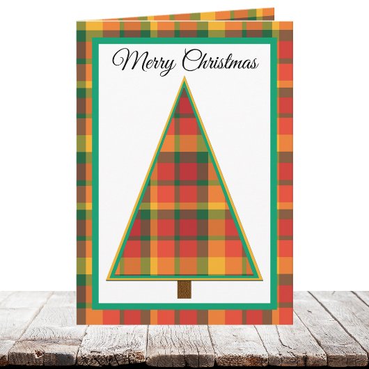 Non Photo Plaid Christmas Card Feestdagen Kaart