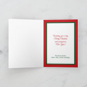 Non Photo Red Plaid Christmas Tree Christmas Card Feestdagen Kaart (Binnen)