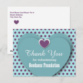 NON-PROFIT Dank u Harten Stippen B06 AQUA Briefkaart (Voorkant / Achterkant)