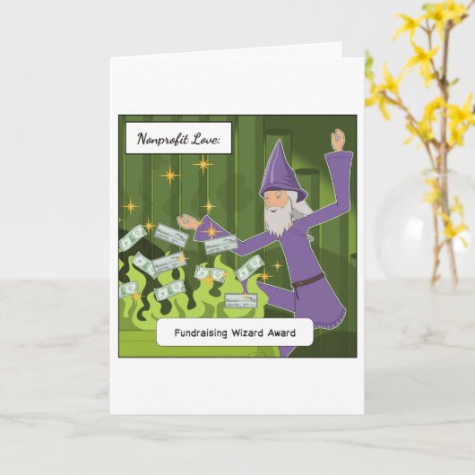 Non-profit fondsenwerver bedankkaart kaart (Gele Bloem)