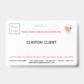 Non-profit liefdadigheidsinstelling Client ID-kaar Badge (Achterkant)
