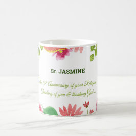 Non Religieus 15e Jubileum Aquarel Bloemen Koffiemok