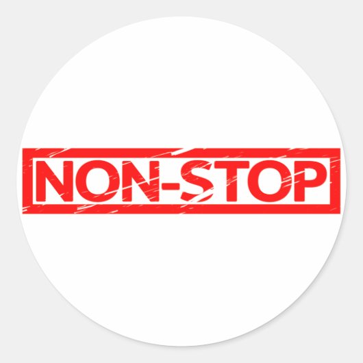 Non-stop stempel ronde sticker (Voorkant)