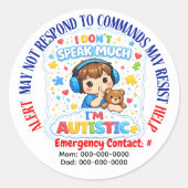 Non Verbal Im Autistic Awareness stickers (Voorkant)