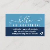 Non-verbale bewustwording en noodcontact visitekaartje (Voorkant)