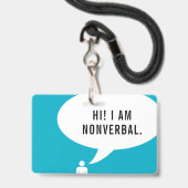 NON-VERBALE spraakbel Badge (Voorkant met koord)