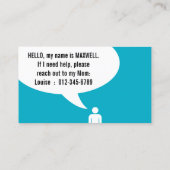 NON-VERBALE spraakbel Visitekaartje (Achterkant)