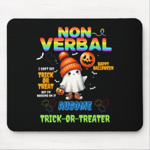 Non-verbyl Ausome Trick-or-Treater Halloween Autis Muismat