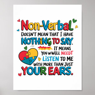Non-verbyl betekent niet dat ik niets te zeggen he poster