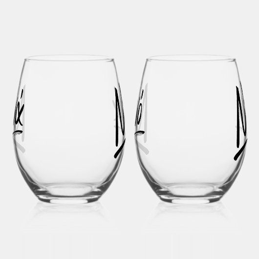 Nona en Nono Grieks Godmother stijlvol Wijnglas Zonder Voet (Links)