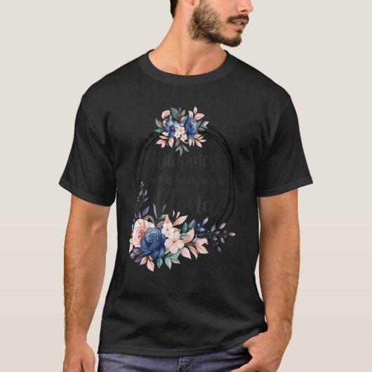 Nona Flower Happiness Is Being A Nona T-shirt (Voorkant)