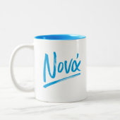 Nona Greek Godmoeder blue Tweekleurige Koffiemok (Links)