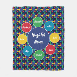 Nona oma kleinkinderen familie knuffels monogram fleece deken