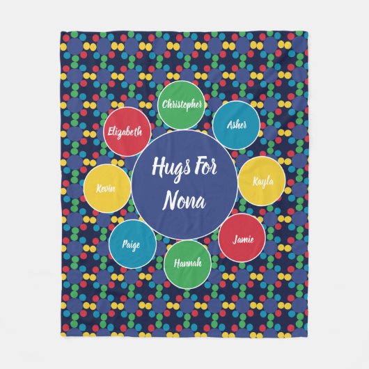 Nona oma kleinkinderen familie knuffels monogram fleece deken (Voorkant)