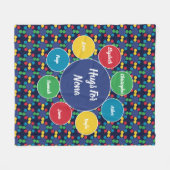 Nona oma kleinkinderen familie knuffels monogram fleece deken (Voorkant (Horizontaal))