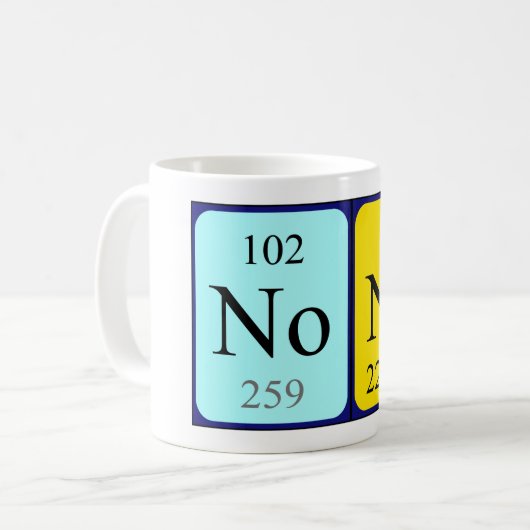 Nona periodieke lijstnaam mok (Voorkant links)