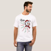 Nona Snowman Candy Cane Kerstmis Funny T-shirt (Voorkant volledig)