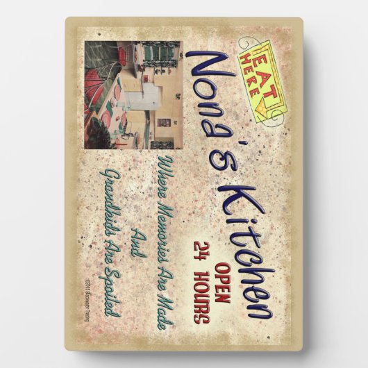 Nona's Keuken waar kleinkinderen gespuugd plaque z Fotoplaat (voorkant)