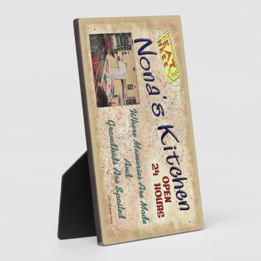 Nona's Keuken waar kleinkinderen gespuugd plaque z Fotoplaat (Zijkant)