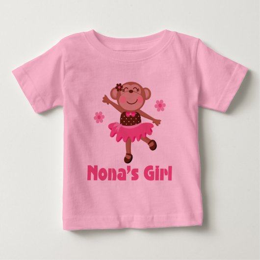 Nona's meisje kleinkind Monkey Ballerina Tutu T-sh (Voorkant)
