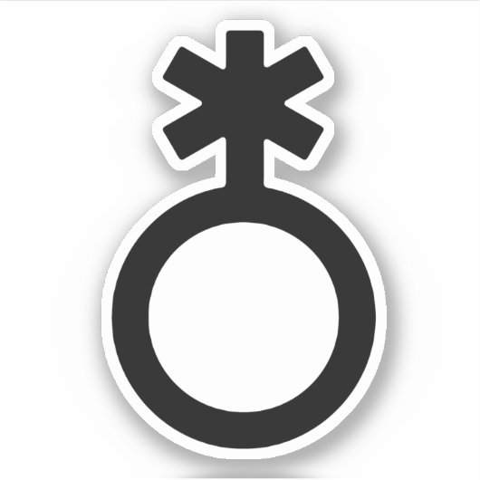 Nonbinair geslachtssymbool sticker (Voorkant)
