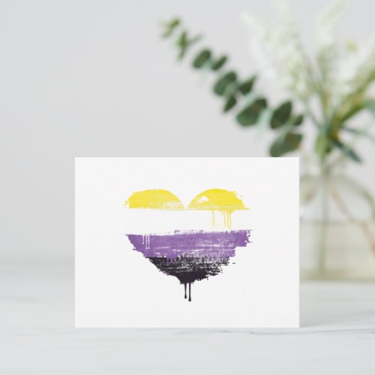 NONBINAIR HART BRIEFKAART (Staand voorkant)