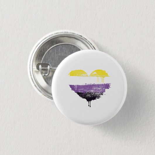 NONBINAIR HART RONDE BUTTON 3,2 CM (Voorkant /achterkant)