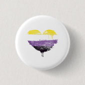 NONBINAIR HART RONDE BUTTON 3,2 CM (Voorkant)