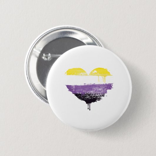 NONBINAIR HART RONDE BUTTON 5,7 CM (Voorkant /achterkant)
