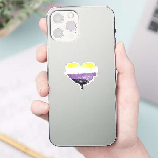 NONBINAIR HART STICKER (Telefoon)
