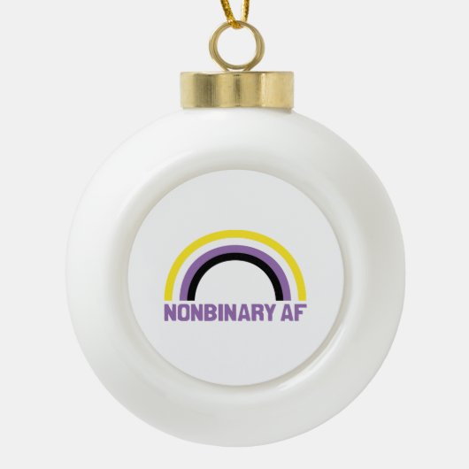Nonbinaire AF Keramische Bal Ornament (Voorkant)