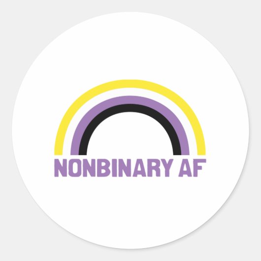 Nonbinaire AF Ronde Sticker (Voorkant)