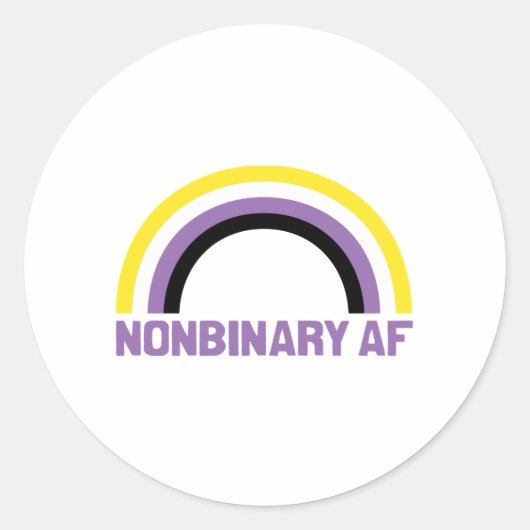 Nonbinaire AF Ronde Sticker (Voorkant)