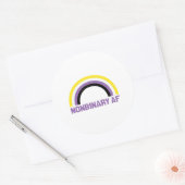 Nonbinaire AF Ronde Sticker (Envelop)