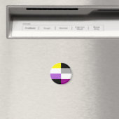 Nonbinaire aseksuele dubbele pride vlag magneet (Insitu (Vaatwasser))