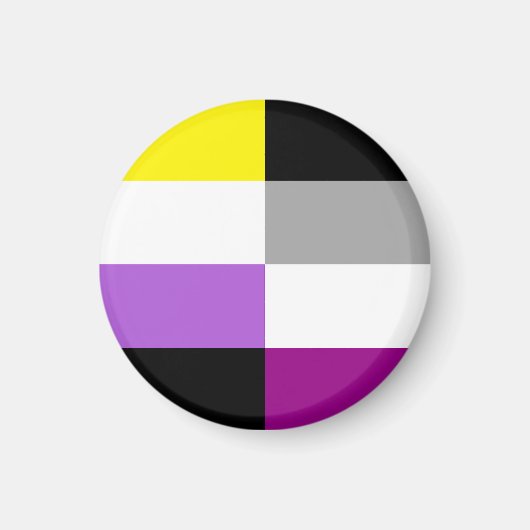 Nonbinaire aseksuele dubbele pride vlag magneet (Voorkant)