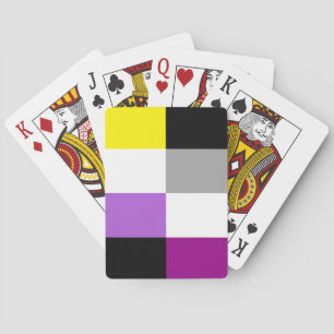 Nonbinaire aseksuele dubbele pride vlag pokerkaarten