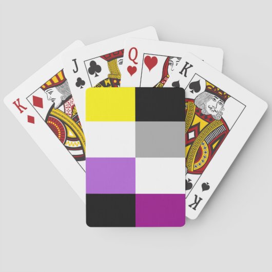 Nonbinaire aseksuele dubbele pride vlag pokerkaarten (Achterkant)