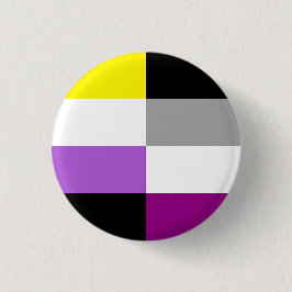 Nonbinaire aseksuele dubbele trotsvlag ronde button 3,2 cm