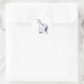 Nonbinaire Eenhoorn Ronde Sticker (Tas)