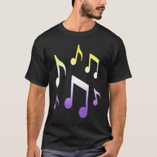 Nonbinaire LHBT subtiele NB-muzieknoten muzikant L T-shirt