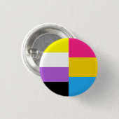 Nonbinaire pansexuele duale pride vlag ronde button 3,2 cm (Voorkant /achterkant)