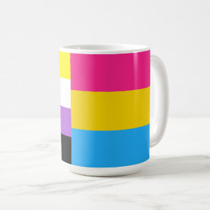 Nonbinaire pansexuele duale trotsvlag koffiemok