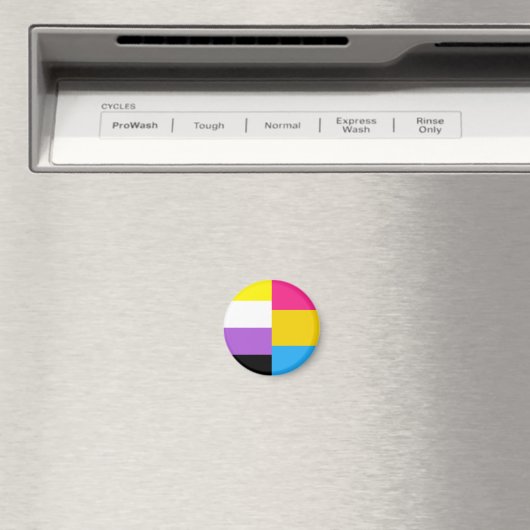 Nonbinaire pansexuele duale trotsvlag magneet (Insitu (Vaatwasser))