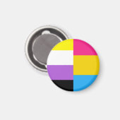 Nonbinaire pansexuele duale trotsvlag magneet (Voorkant / Achterkant)