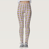 nonbinaire patroon witte basis C Leggings (Voorkant)