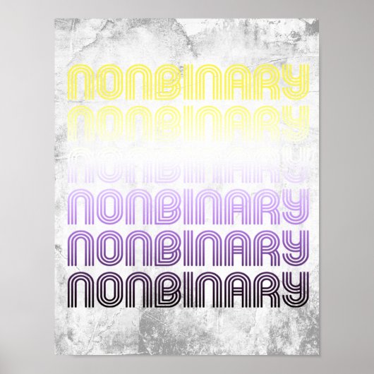 Nonbinaire Retro Pride Poster (Voorkant)